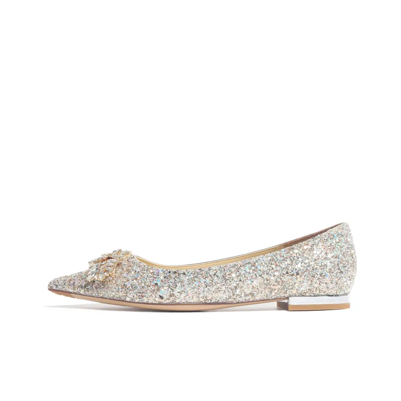 GARDEN CAT Galaxy Dreaming Casual Single Shoes Women's Gold Sequins Wedding Shoes, Bridal Party Shoes-2