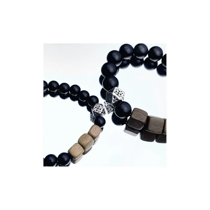 SHIYI N CIFANG Obsidian Bracelets Unisex-3