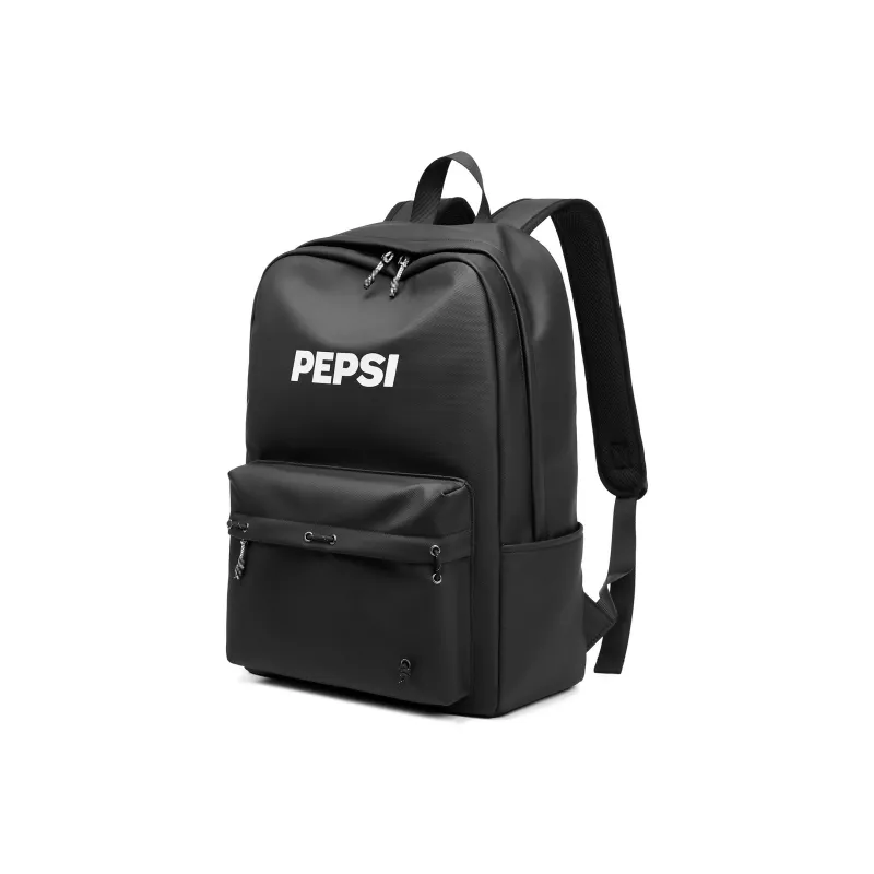 Pepsi Water Repellent PU Backpack Tubas Unisex Black/White-0