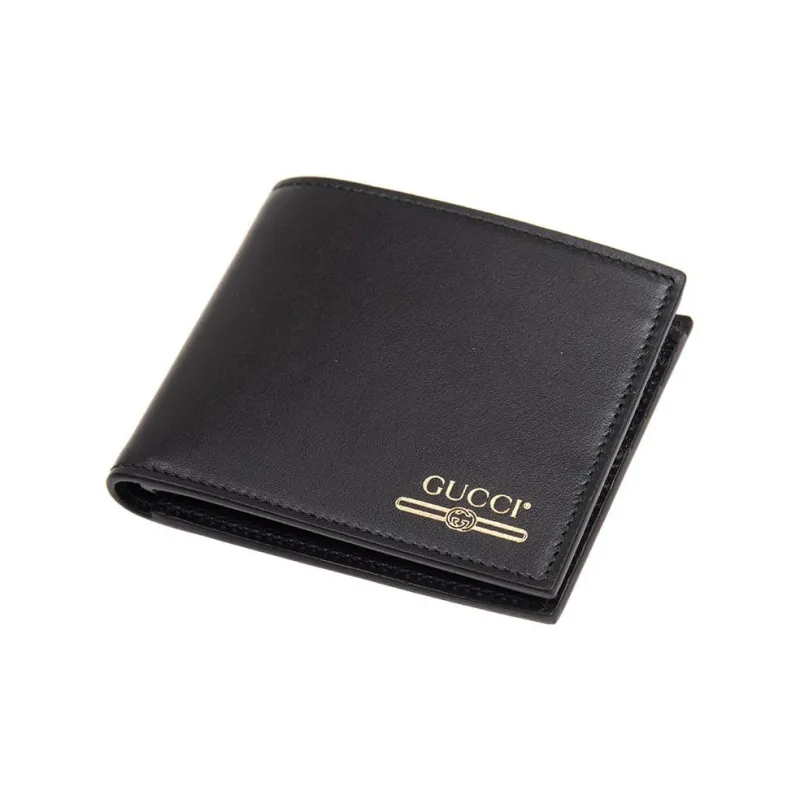 GUCCI Cow Leather Handheld Coin Purse Card Holder Wallet Men's Black-3