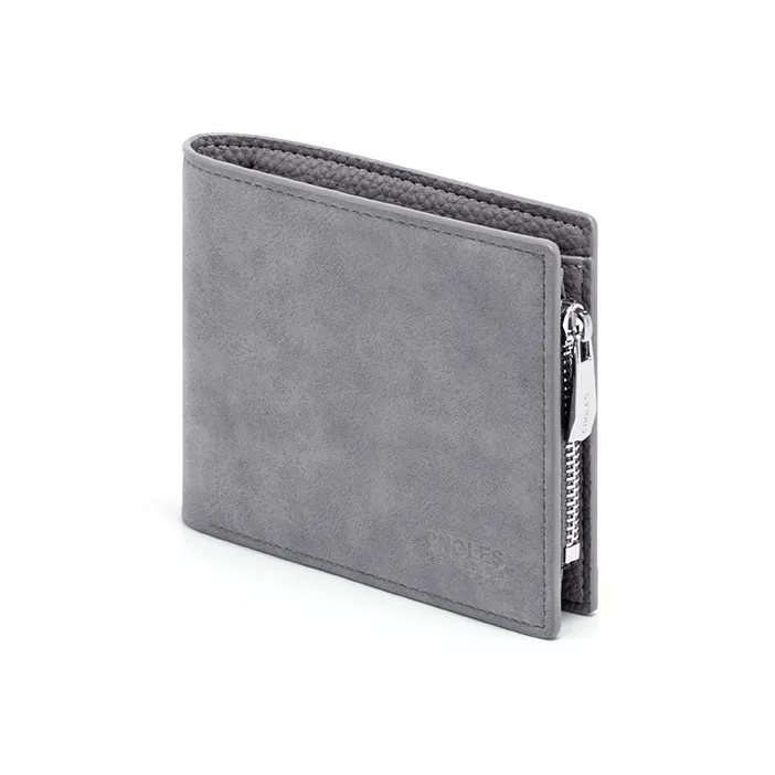 CNOLES PU Card Holder Money Clip Coin Purse Wallet Men's Dreamy Gray-3