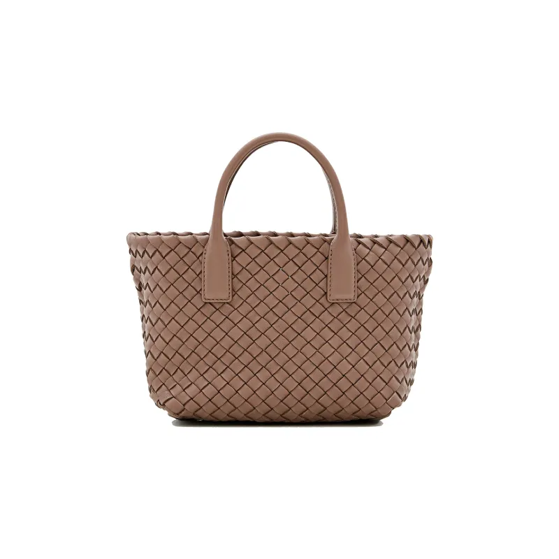 Bottega Veneta CABAT Sheepskin Tote Bag Shopping Bag Shoulder Bag Crossbody Bag Handbag Mini Women's Brown-0