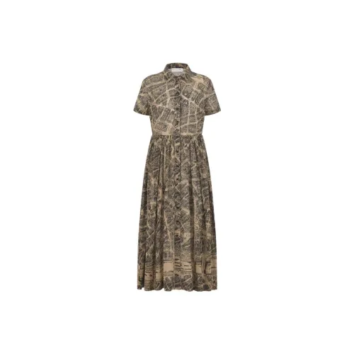 DIOR Short-Sleeved Dresses Women's Brown