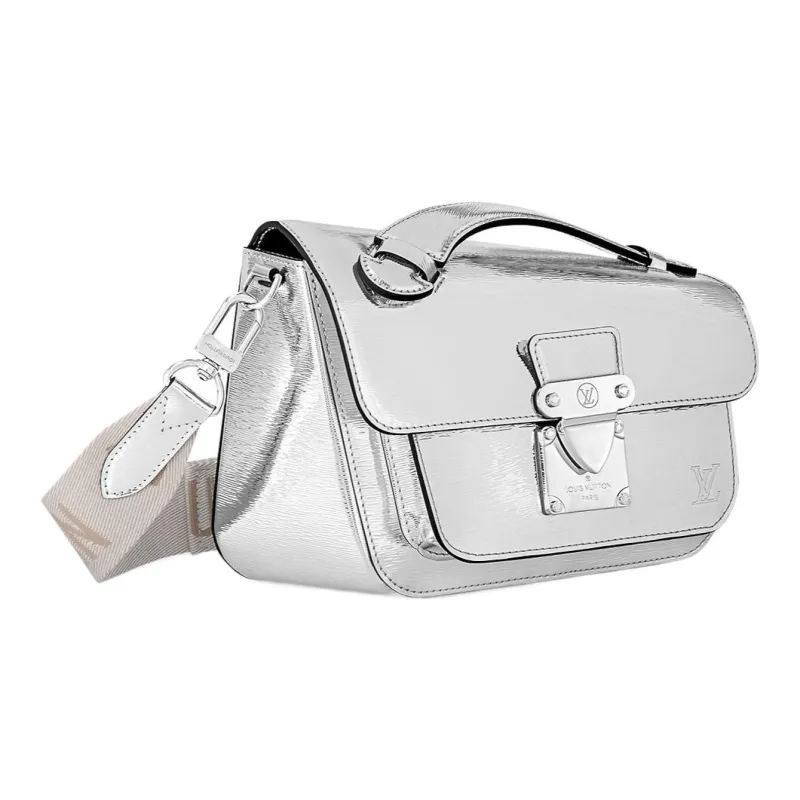 LOUIS VUITTON Monceau Cow Leather Monsoon Bag Shoulder Bag Crossbody Bag Regular Men's Silver-1