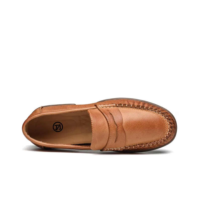 DIENGRLEY Loafers Men Low Top Coffee/Earth Yellow-2
