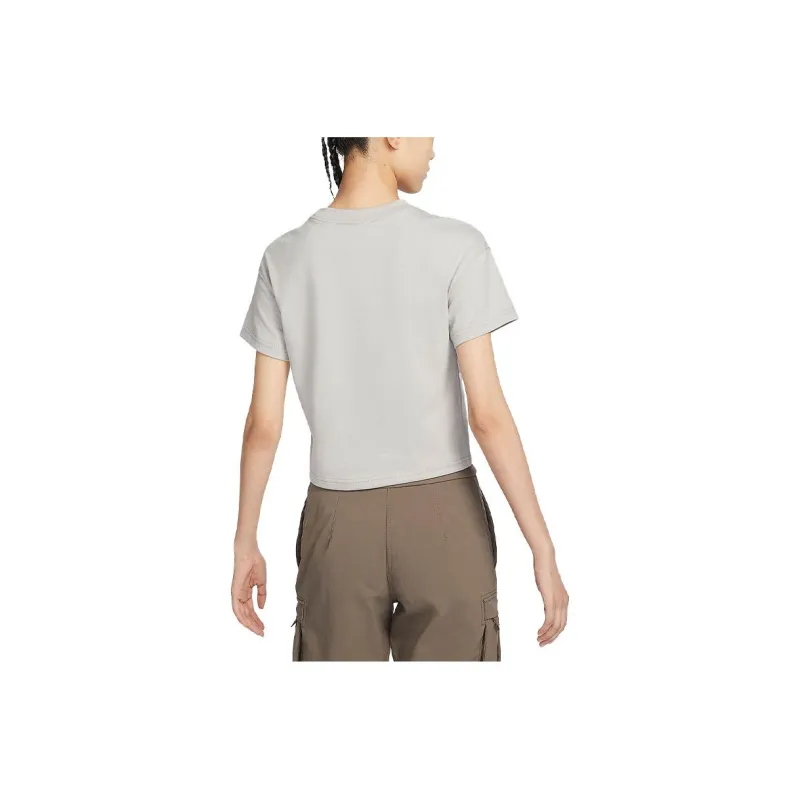 Nike Drop Shoulder Sleeve T Shirt Women's Light Iron Ore Gray-1