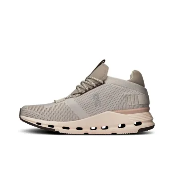On Cloudnova Slip Resistant Low Top Casual Shoes Women's Pearl White Shell Pink