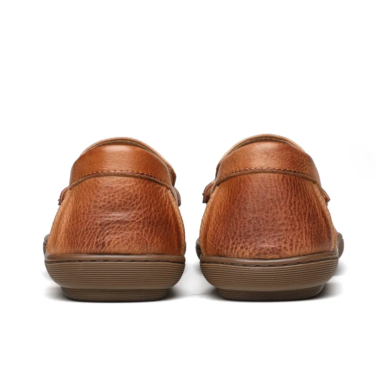 DIENGRLEY Loafers Men Low Top Coffee/Earth Yellow-3