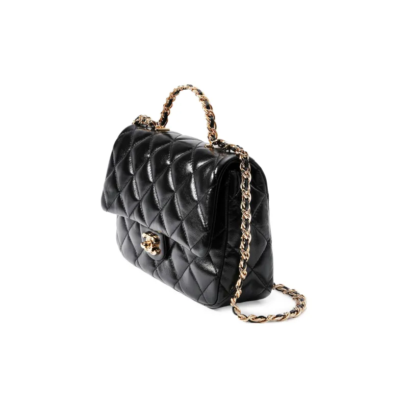 CHANEL Classic Flap CF Lambskin Handbag, Shoulder Bag, Crossbody Bag Medium Size Women's Black-1