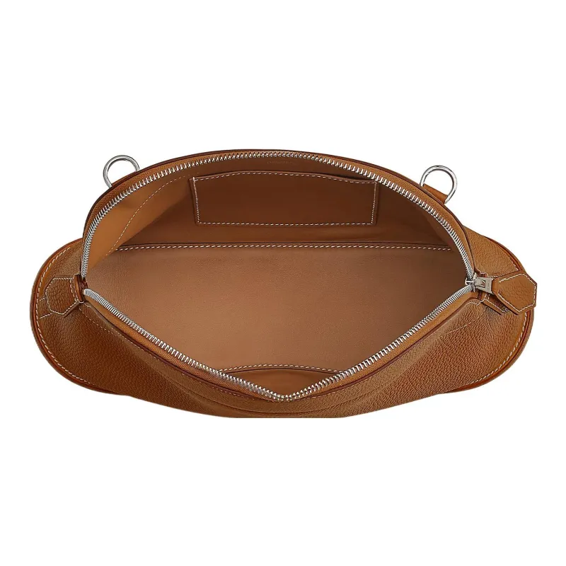 HERMES Bolide Togo Calfskin With Swift Calfskin Bowling Bag, Shoulder Bag, Crossbody Bag Women's Brown/Multicolor-3