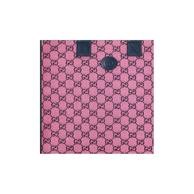 GUCCI Canvas With Leather Tote Bag Shopping Bag Portable Kids' Bags Kids' Pink/Dark Blue-6