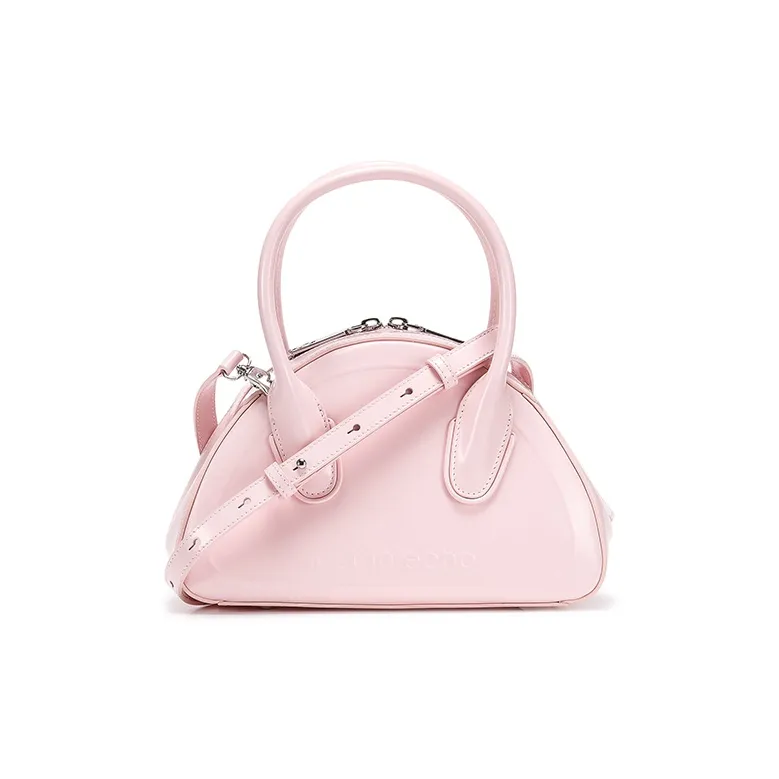 Lost In Echo Cow Leather Bowling Ball Shoulder Bag, Crossbody Bag, Handbag Trumpets Women's Pink-4