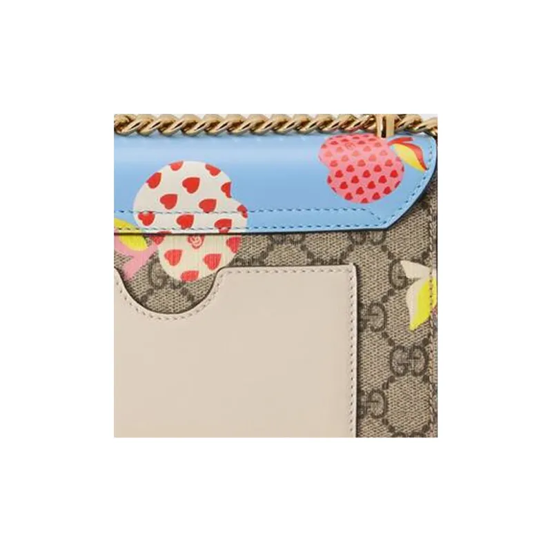 GUCCI Padlock Canvas With Leather Box Bag, Shoulder Bag, Crossbody Bag Trumpets Women's Blue/Ebony-7