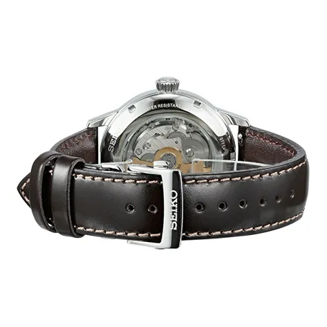 SEIKO Mechanical Movement Leather Strap Watch 40.5 Men's Watches Green Dial SSA459J1-2