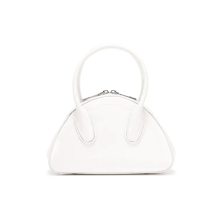 Lost In Echo Cow Leather Bowling Ball, Shoulder Bag, Handbag Trumpets Women's White-1
