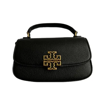 TORY BURCH Britten Litchi Grain Leather Shoulder Bag Crossbody Bag Handbag Mini Women's Black