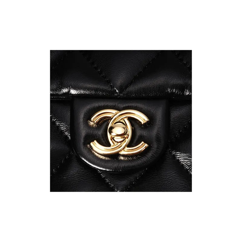 CHANEL Classic Flap CF Lambskin Handbag, Shoulder Bag, Crossbody Bag Medium Size Women's Black-4