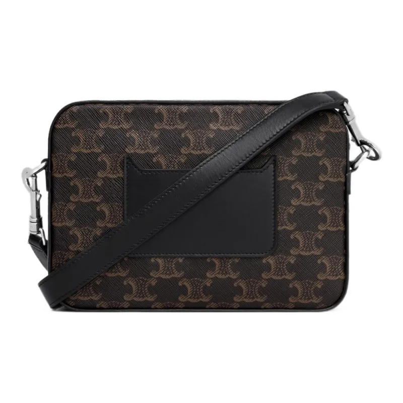 CELINE Cow Leather Shoulder Bag, Crossbody Bag Trumpets Men's Black-2