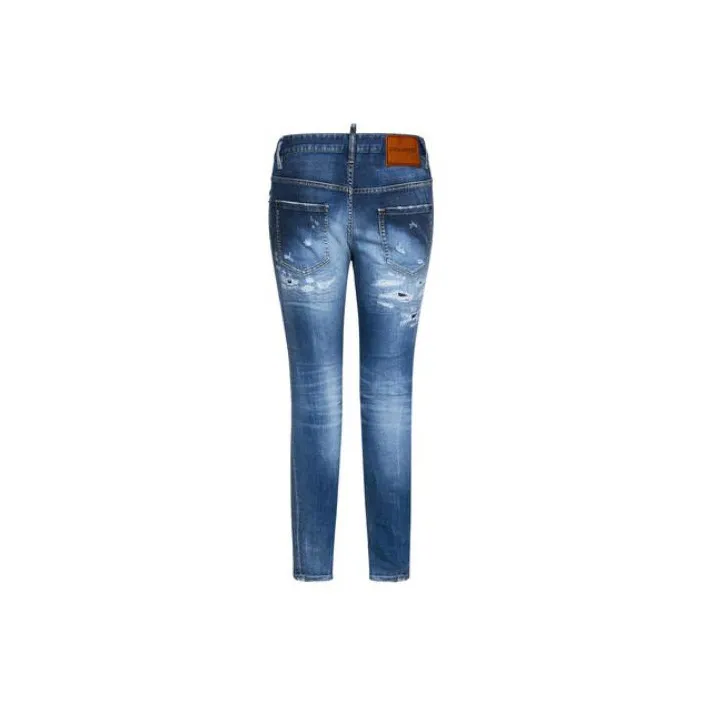 DSQUARED 2 Logo Patch Distressed Slim Cut Jeans-2