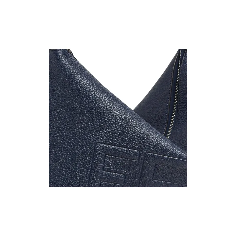 FENDI Calfskin Handbag Shoulder Bag Men's Dark Blue-4