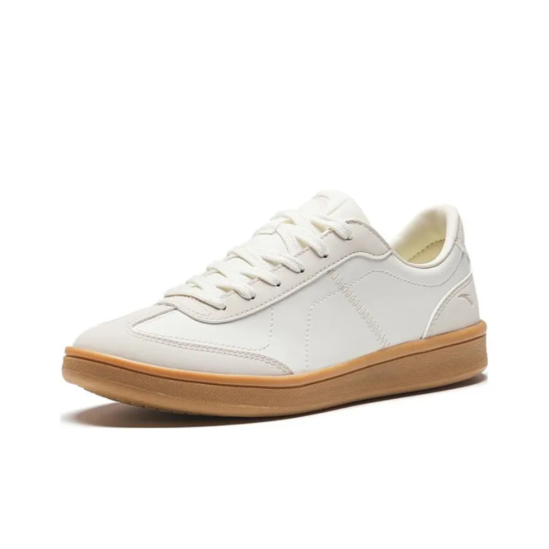 Anta German Training Slip Resistant Low Top Skateboard Shoes Women's Ivory White-1
