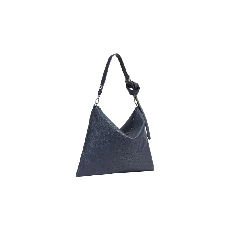 FENDI Calfskin Handbag Shoulder Bag Men's Dark Blue-1
