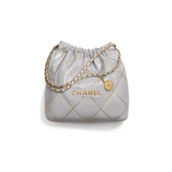 CHANEL 22Bag Smooth Finish Calfskin Tote Bag, Shopping Bag, Portable Crossbody Bag, Shoulder Bag Women's Gray