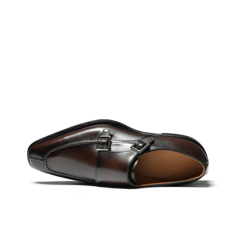 TRUFFAUT Dress Shoes Men Low Top Dark Brown/Black-3