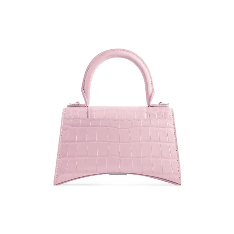 Balenciaga Hourglass Cow Leather Handbag Extra Small Women's Pink-4
