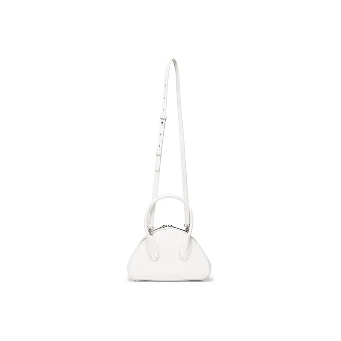 Lost In Echo Cow Leather Bowling Ball, Shoulder Bag, Handbag Trumpets Women's White-2