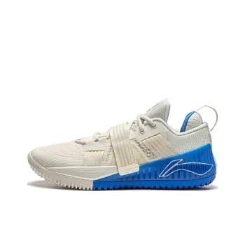 LiNing Rage Anti Slip Wear Resistant Low Top Basketball Shoes Men's White Blue