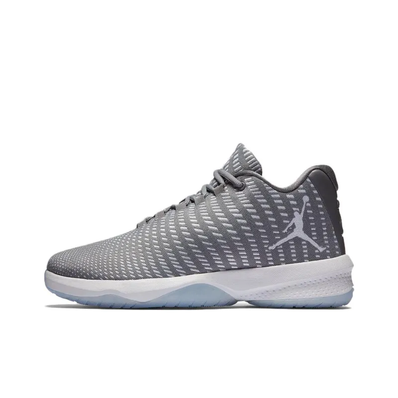 Jordan B. FLY 'Bred' Cushioned Slip-Resistant Low-Top Vintage Basketball Shoes Men's Gray-0