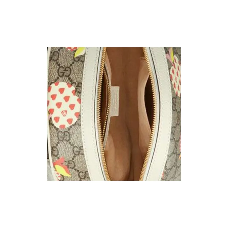GUCCI Canvas With Leather Backpack Small Size Women's Ebony/White/Candy Color-7