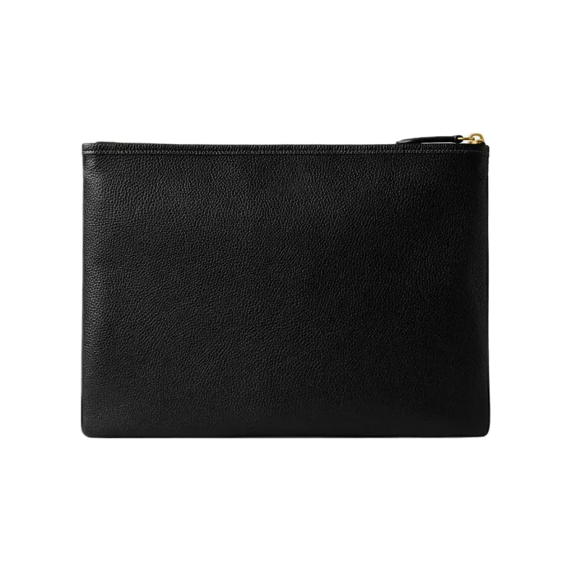 COACH Pouch Leather Mahjong Set Clutches Women's Black-3