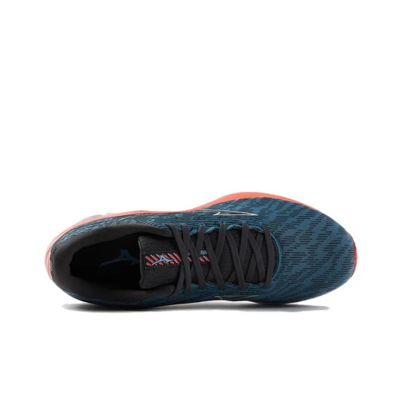 Mizuno Wave Rider 26 Cushioning Wear-Resistant Low-Top Running Shoes Men's Gray Blue-3