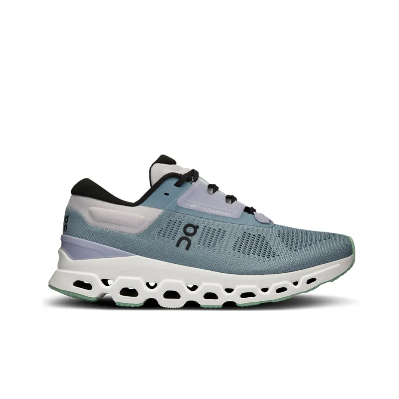 On Cloudstratus 3 Slip Resistant Low Top Running Shoes Women's Gray Blue Metal Gray-1
