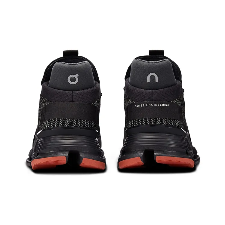 On Cloudnova Slip-Resistant Low-Top Casual Shoes Men's Black Orange Red-4