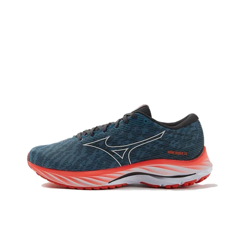 Mizuno Wave Rider 26 Cushioning Wear-Resistant Low-Top Running Shoes Men's Gray Blue-0