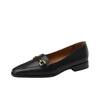 F·LOVES·f Square Toe Slip-on Women's Black