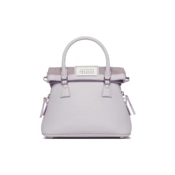 Maison Margiela 5AC Leather Shoulder Bag, Crossbody Bag, Handbag Medium Size Women's Purple