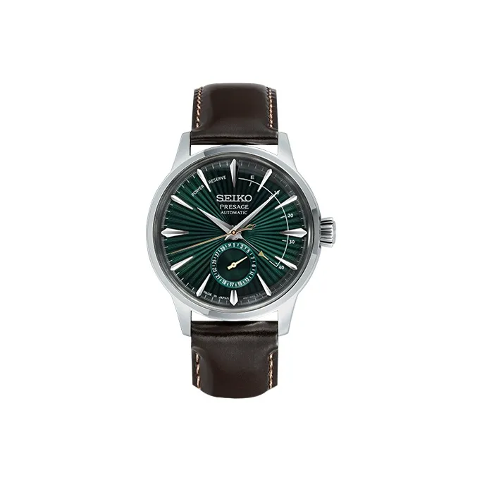 SEIKO Mechanical Movement Leather Strap Watch 40.5 Men's Watches Green Dial SSA459J1-0