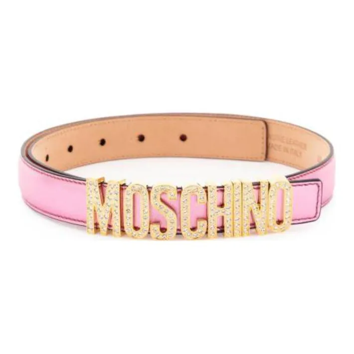 MOSCHINO Logo Leather Belt-0