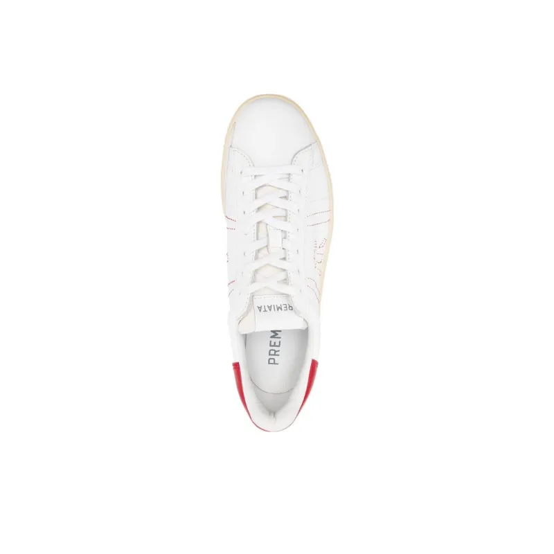 PREMIATA Russel Low-Top Skateboard Shoes Men's White Red-3