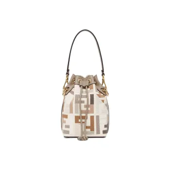 FENDI Sunshine Canvas Tote Bag Shopping Bag Shoulder Bag Crossbody Bag Handbag Mini Women's Multicolor