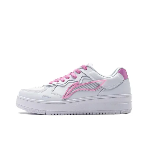 LINING Rise The Phoenix Skateboard Shoes Women's Low-Top White/Pink