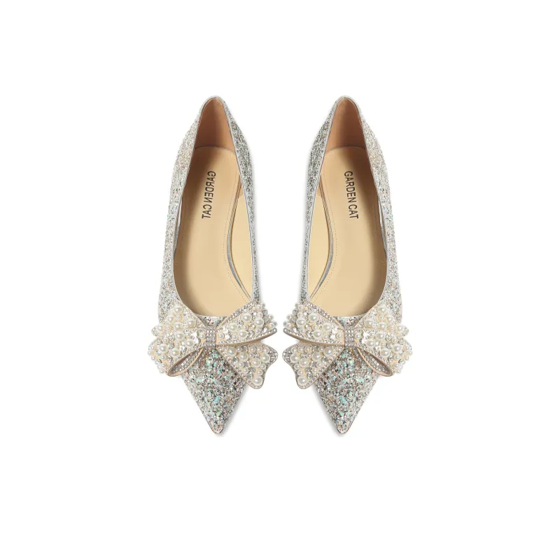 GARDEN CAT Cosmic Casual Shoes 1cm Women's Glow In The Dark Light Gold Wedding Shoes, Maid Of Honor Shoes-1