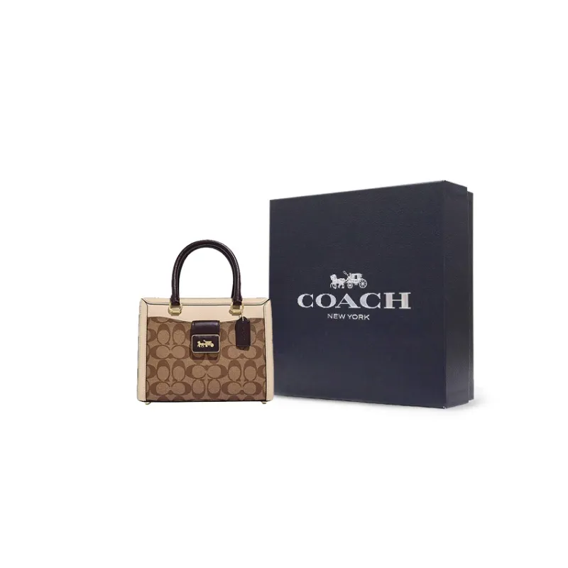 COACH Grace With Cow Leather Shoulder Bag Crossbody Bag Handbag Regular Women's Khaki-9