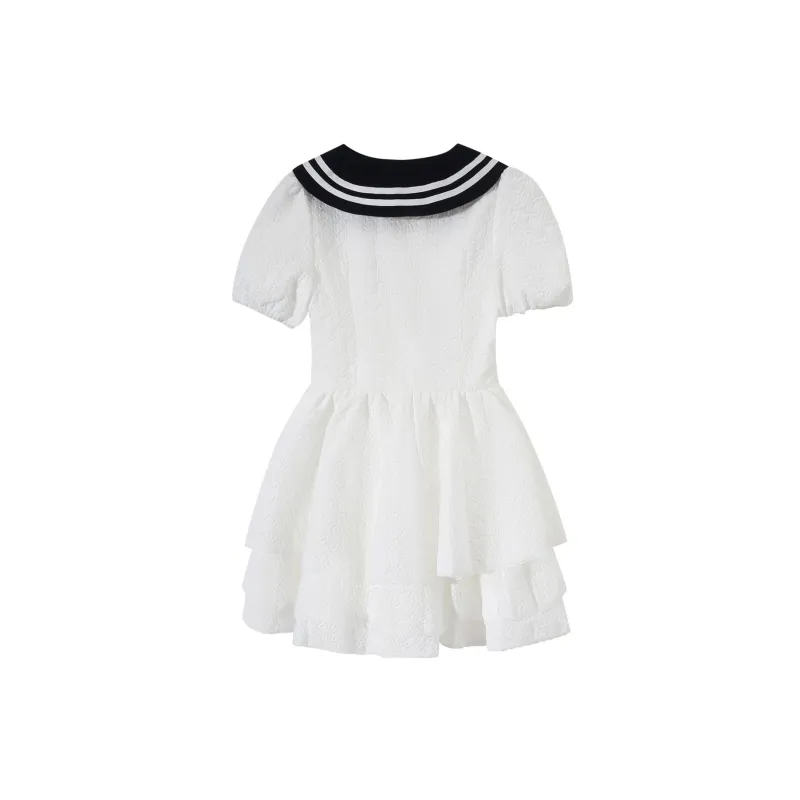 MRR&CO. Short Sleeved Dress Women's White-1