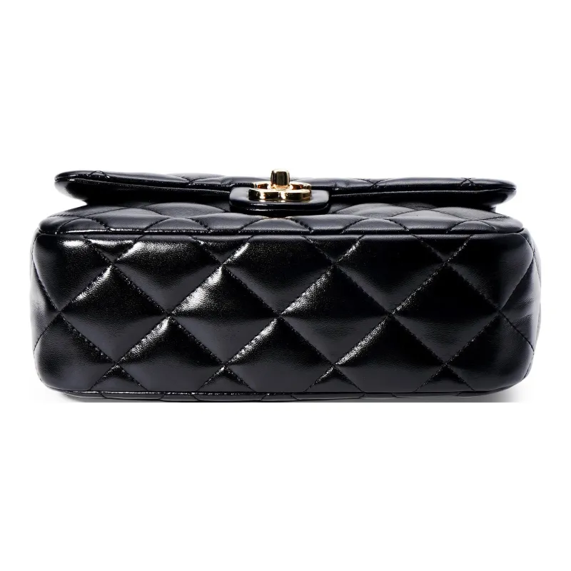 CHANEL Classic Flap CF Lambskin Handbag, Shoulder Bag, Crossbody Bag Medium Size Women's Black-3