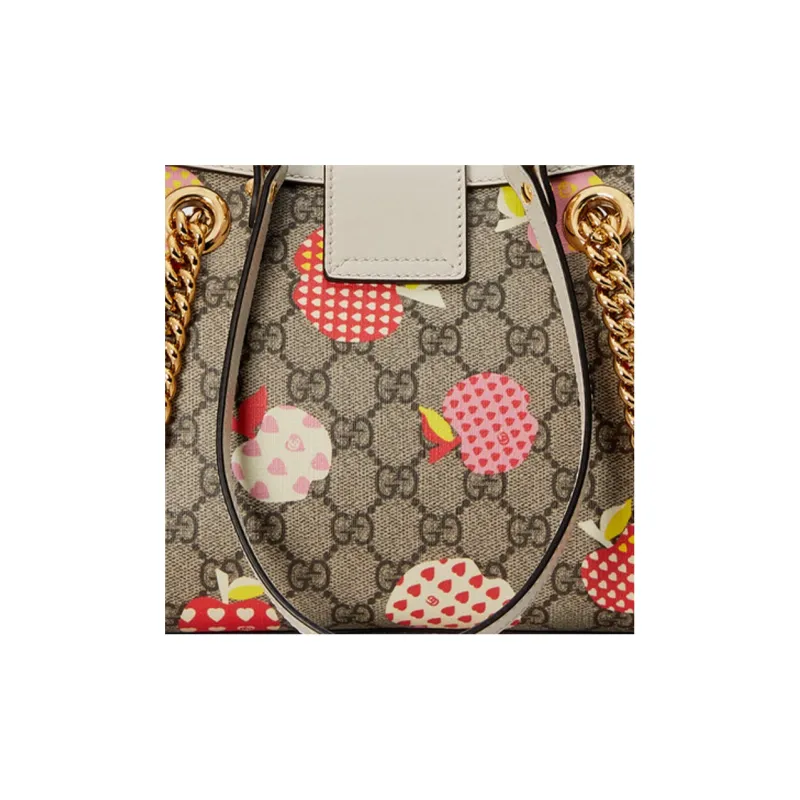 GUCCI Padlock Canvas Tote Bag Shopping Bag Portable Crossbody Bag Shoulder Bag Women's White & Ebony-7